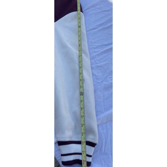 Zara Letterman Jacket Burgundy White Cream Wolf Men’s Jacket Sz Large NWT - Picture 14 of 16